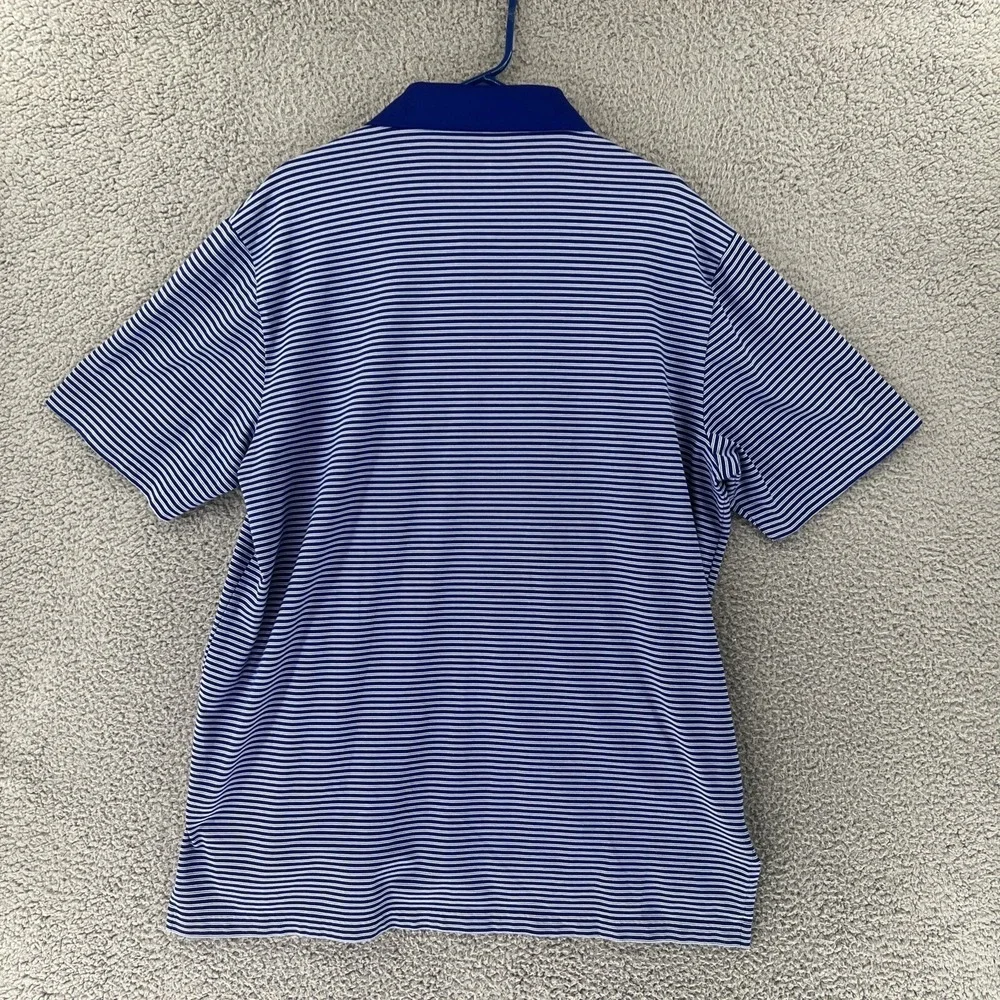 Polo Ralph Lauren Golf Shirt Men XL Blue Striped Performance Polo LAKE NONA